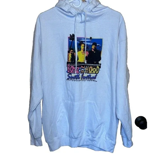 Boyz N The Hood Sweatshirt Men's Large White Retro Graphic 80s